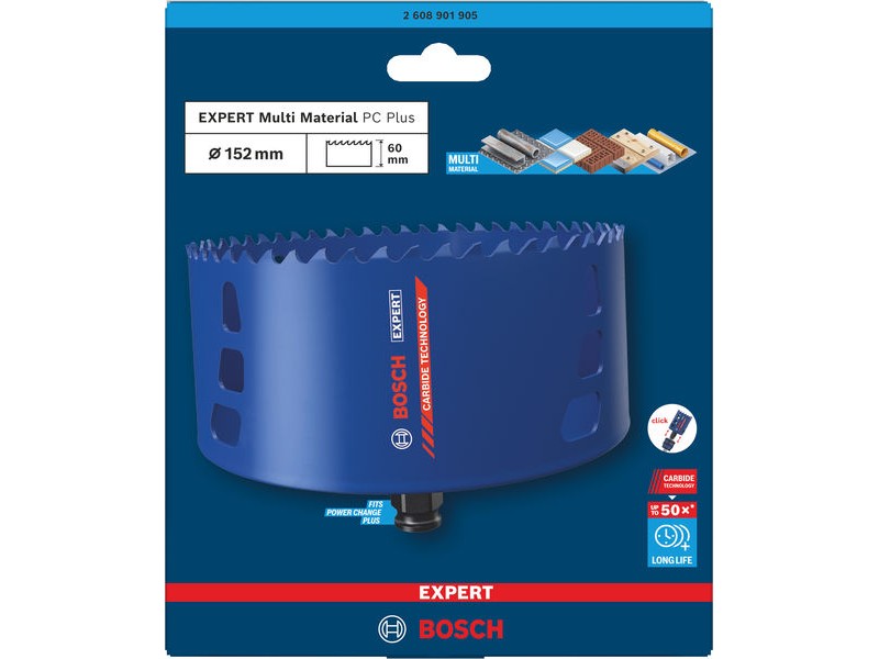 Žaga za izrezovanje lukenj Bosch EXPERT Multi Material Power Change Plus, 2608901905